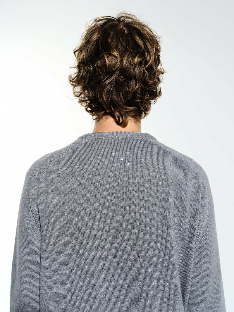 Knitted Arch Crewneck - Aura