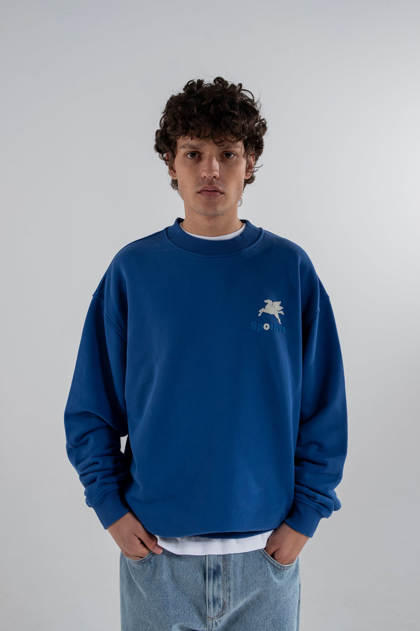 550G PREMIUM BLUE CREWNECK - Aura
