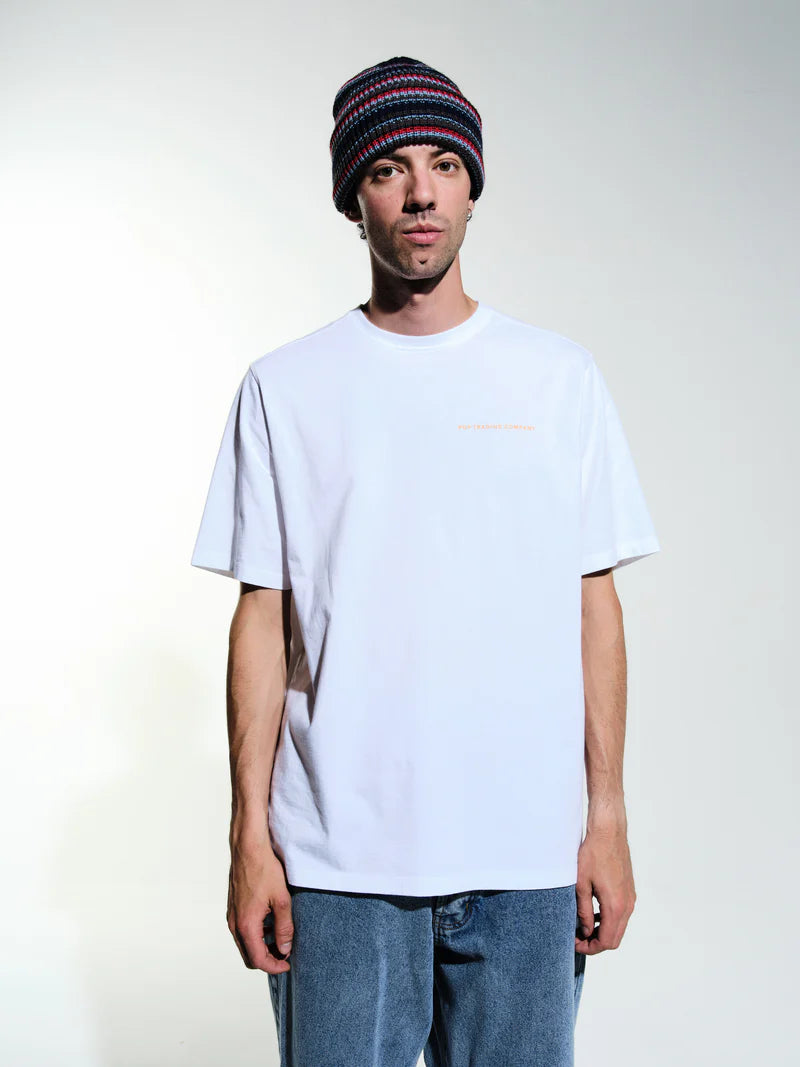 logo t-shirt - white/yellow - Aura