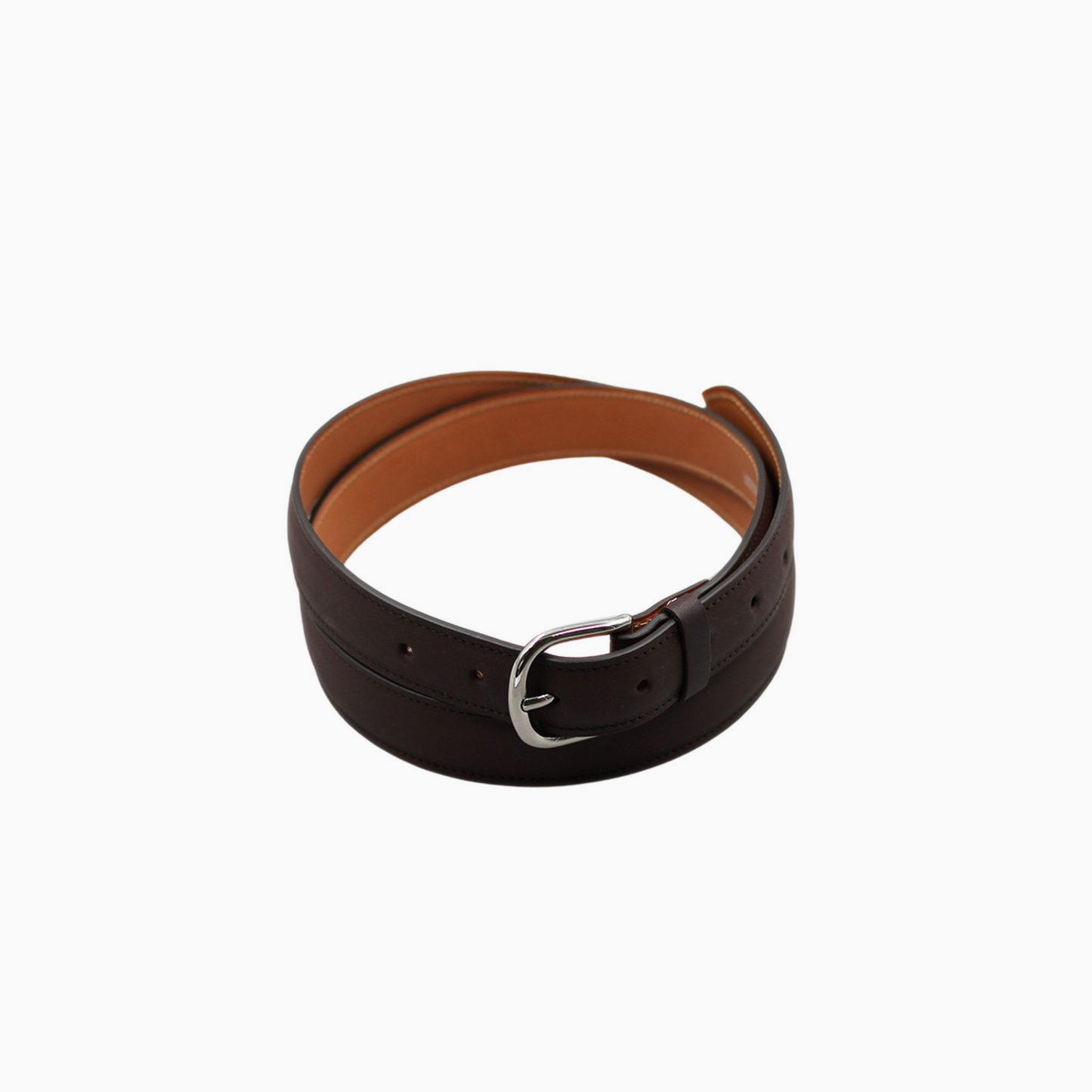 Formal Belt Chocolate Baranil Calf With Silver Buckle - Aura
