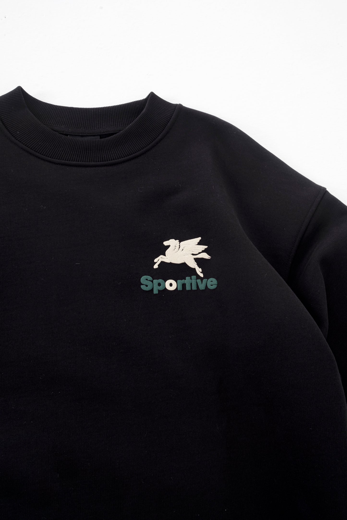 550G Premium black crewneck puff sprint - Aura