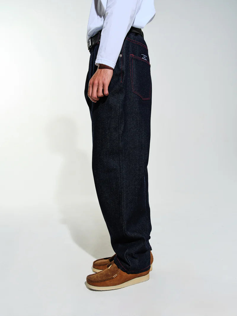 drs pants - raw denim / haute red - Aura