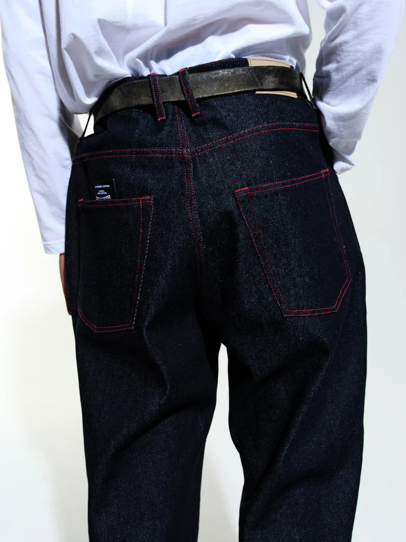 drs pants - raw denim / haute red - Aura