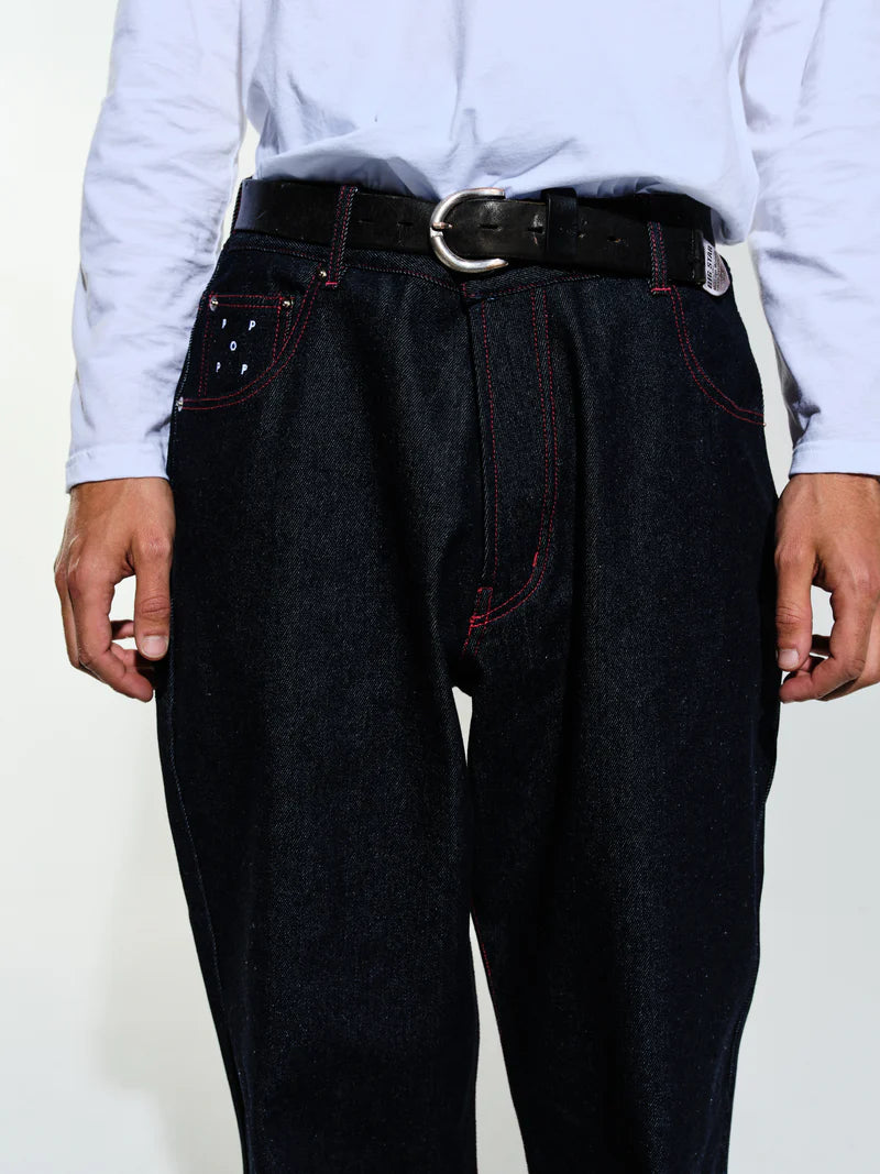 drs pants - raw denim / haute red - Aura