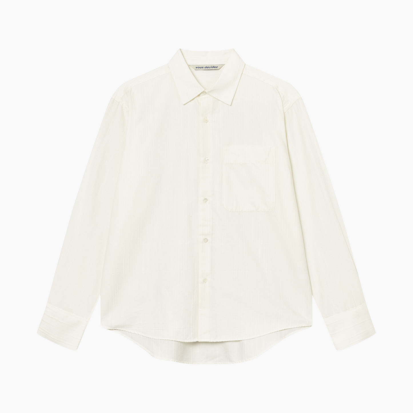 MADE SHIRT - WHITE STRUCTURE STRIPE - Aura