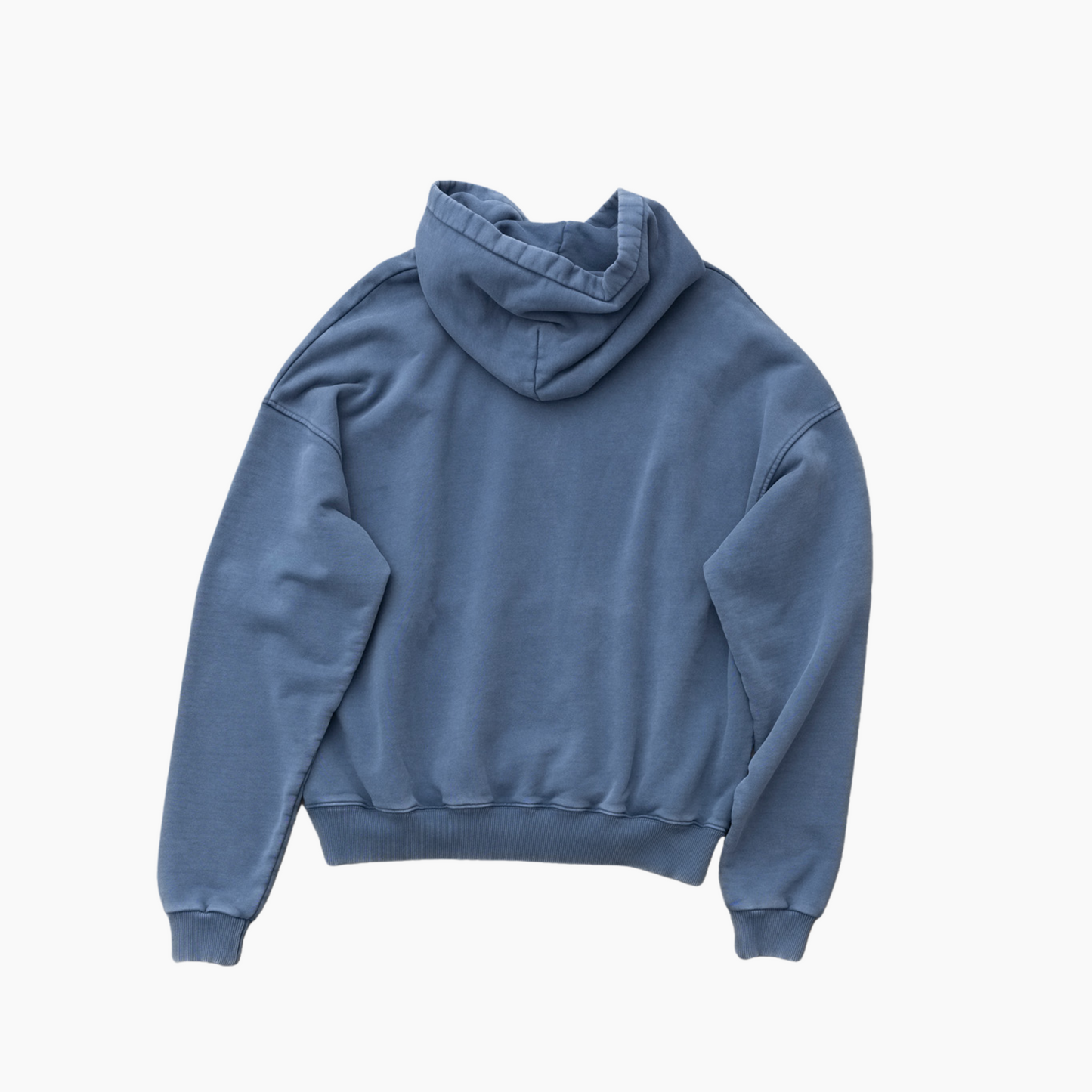 550G Washed premium blue hoodie - Aura