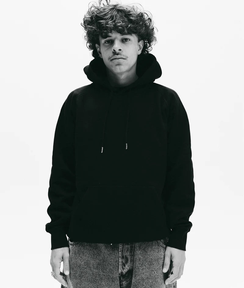 logo hooded sweat - black/white - Aura