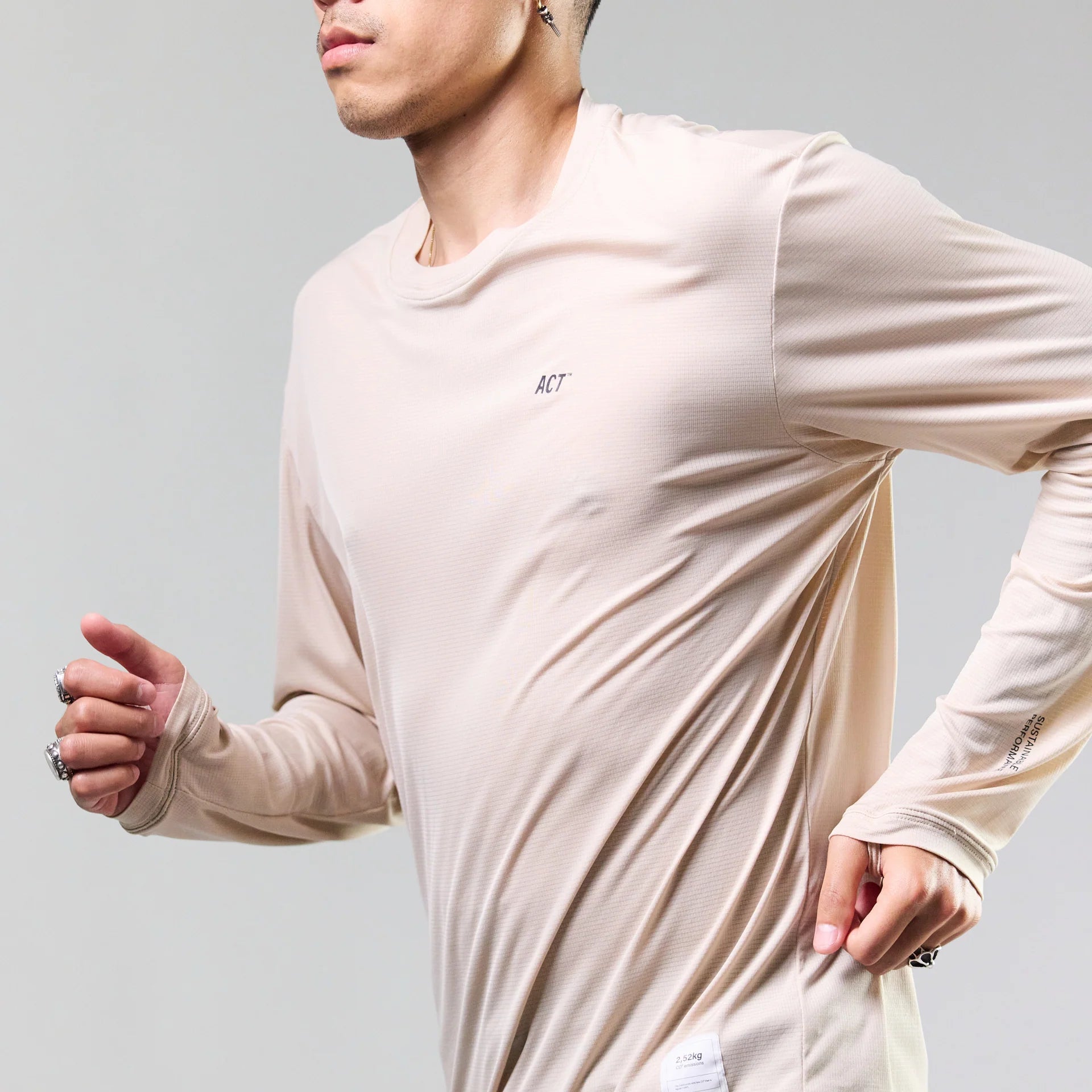 BioPerf - Tshirt Manche Longue - Beige ACT Running
