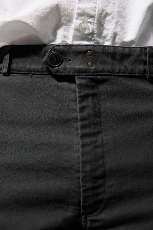 MOLESKIN STRAIGHT WORK TROUSER BLACK - Aura