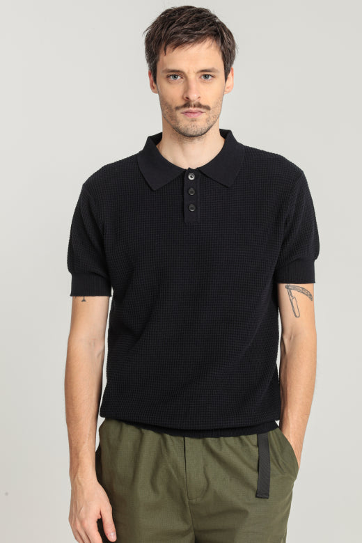 SIMONI - GRID KNIT SWEATER - Aura