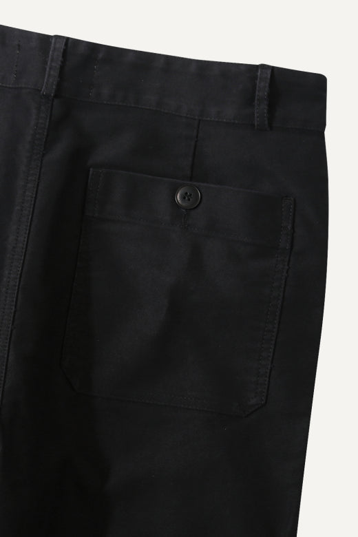 MOLESKIN STRAIGHT WORK TROUSER BLACK - Aura