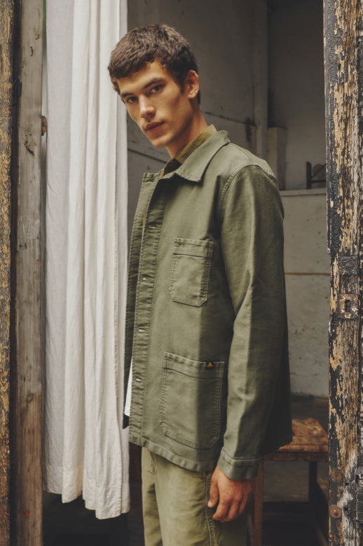 MOLESKIN VINTAGE WASHED WORK KAKI - Aura