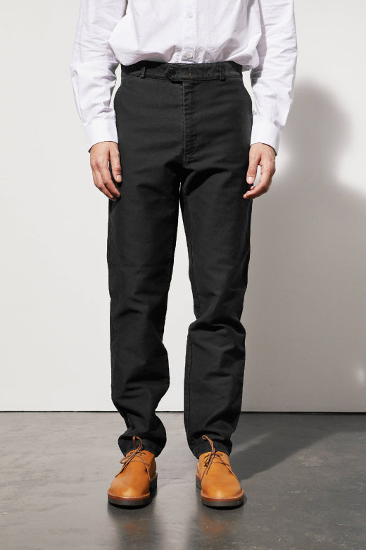 MOLESKIN STRAIGHT WORK TROUSER BLACK - Aura