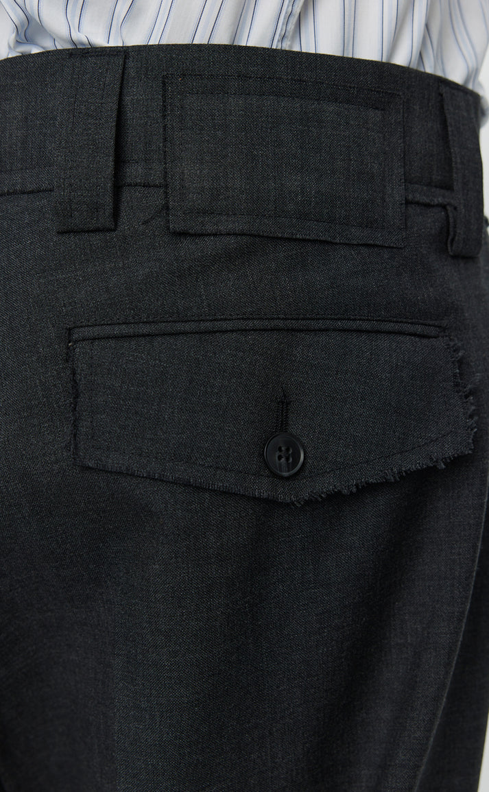 PATCH TROUSERS - Grey Worsted Wool MFPEN