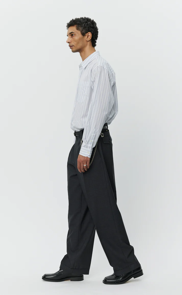 PATCH TROUSERS - Grey Worsted Wool MFPEN