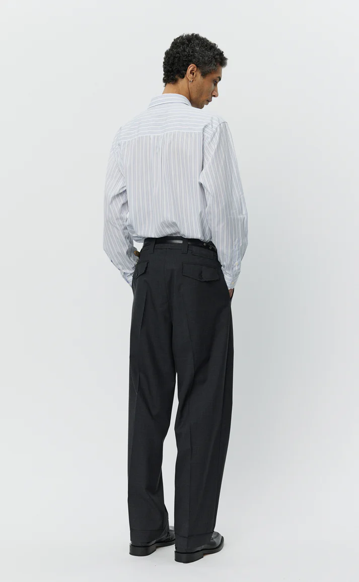 PATCH TROUSERS - Grey Worsted Wool MFPEN