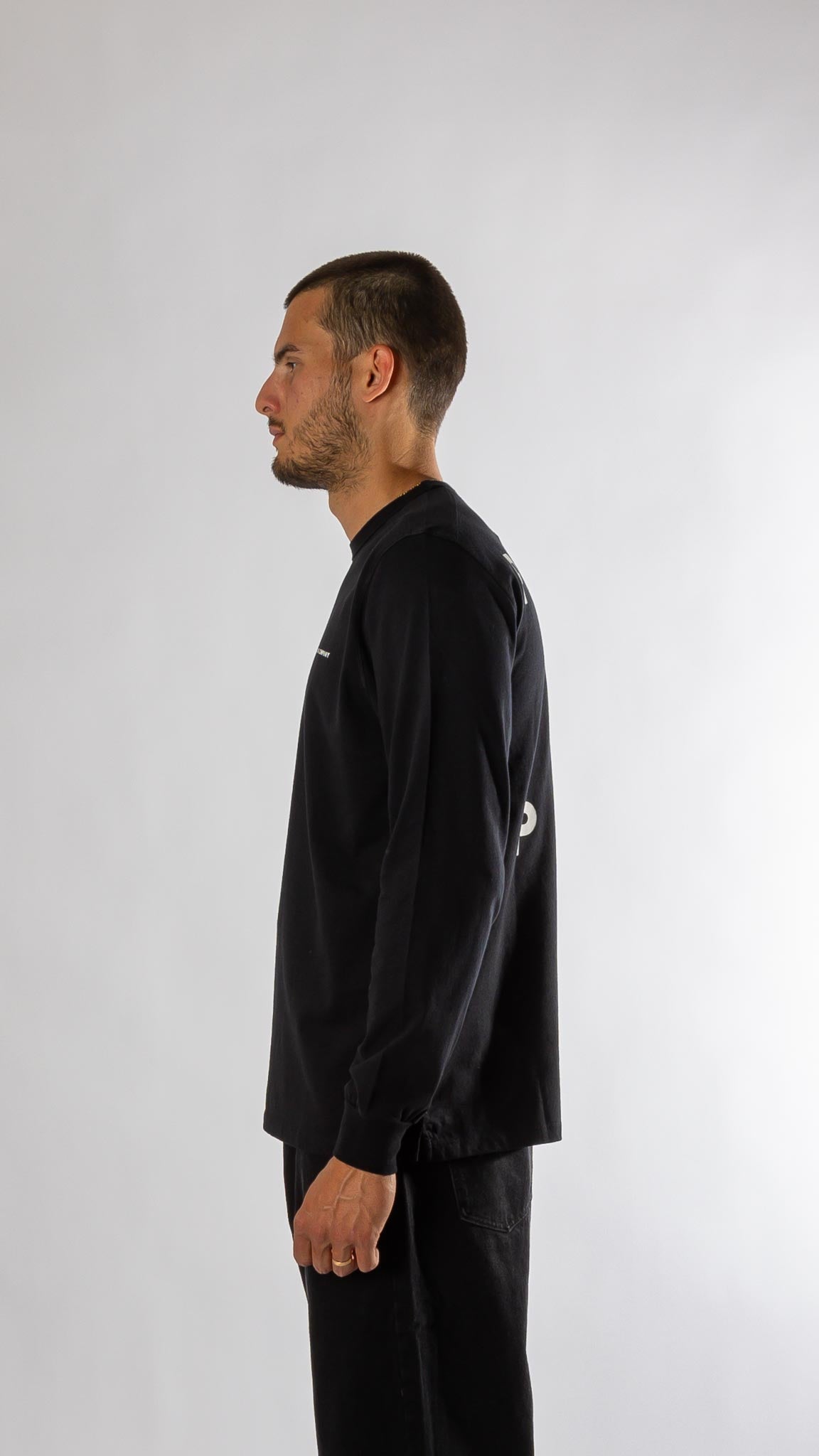 Logo longsleeve t-shirt - black/white Pop trading company