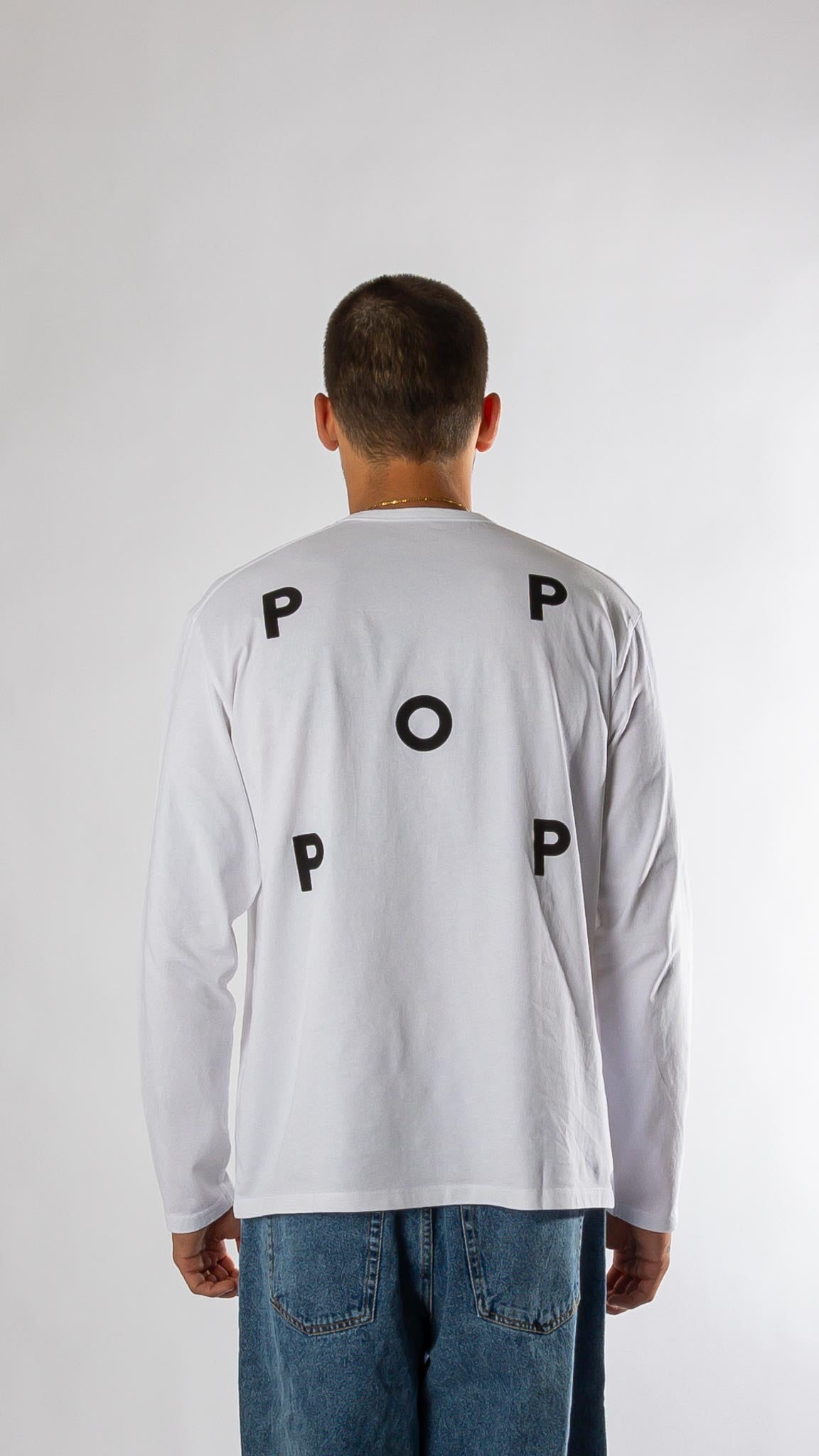 Logo longsleeve t-shirt - white/black Pop trading company
