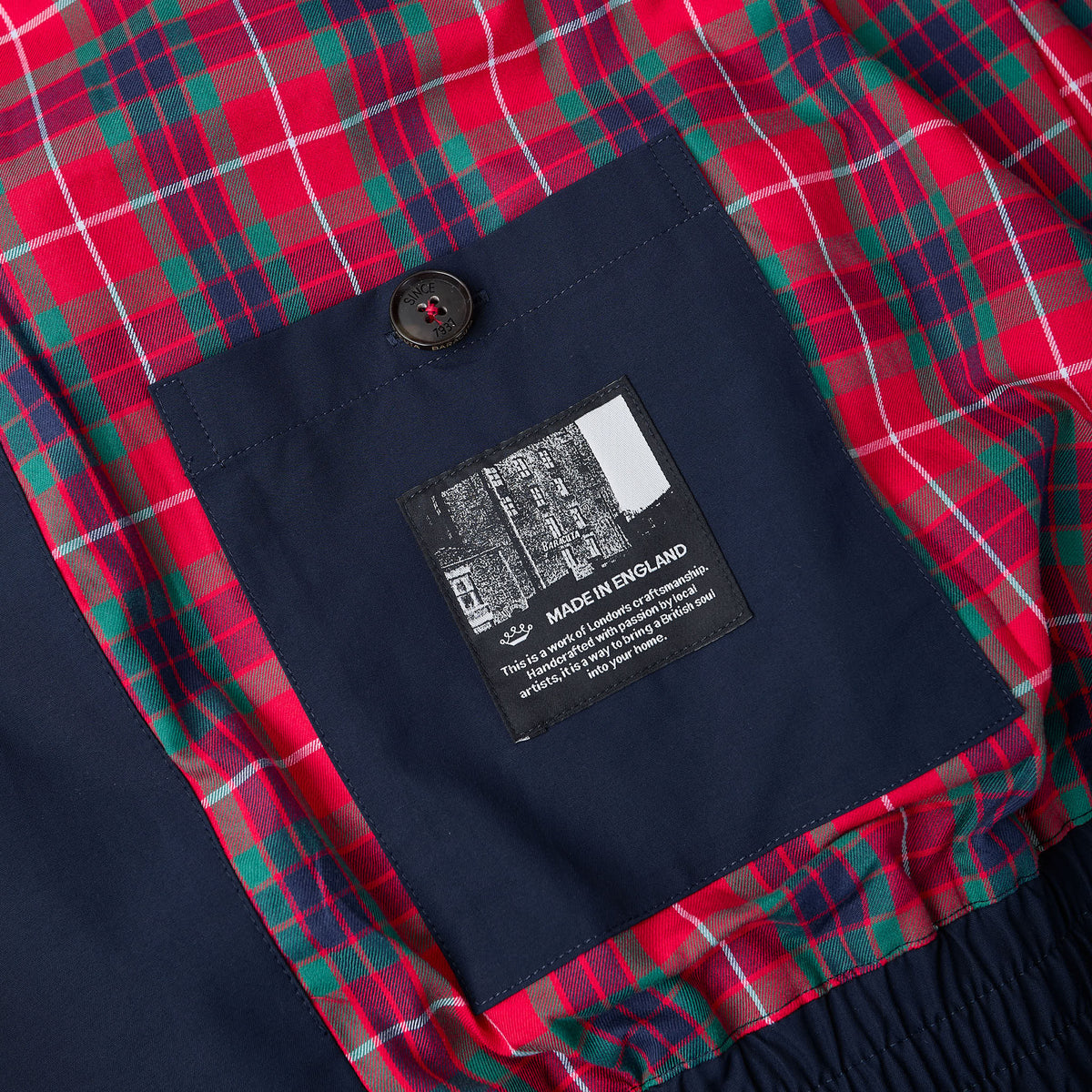Baracuta G9 Harrington jacket noire en Baracuta Cloth vue de face