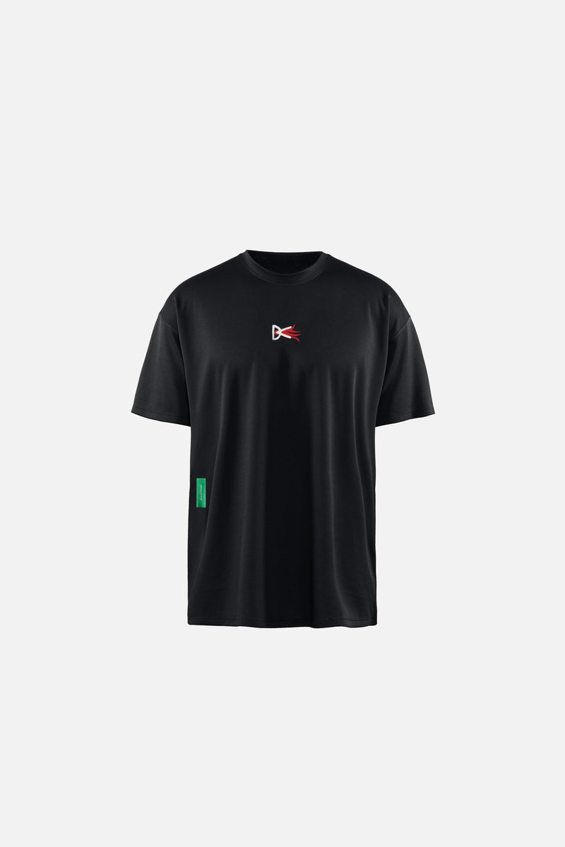 District Vision Short Sleeve Boxy Training Tee Black Flame vue de face