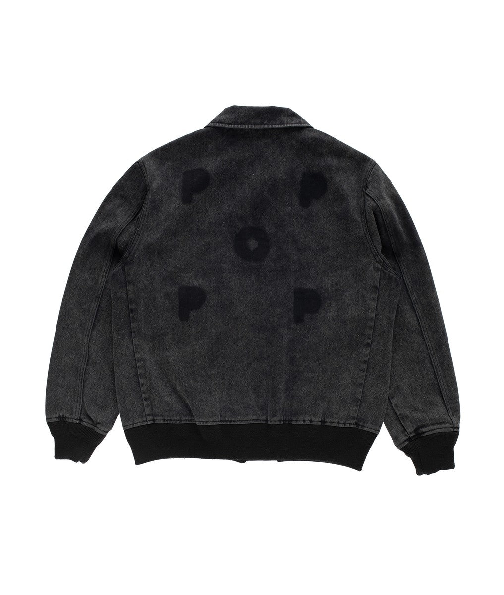 Dos de la veste Pop Trading Company Johnston Jacket black avec empreinte du logo Pop retiré — photo 2