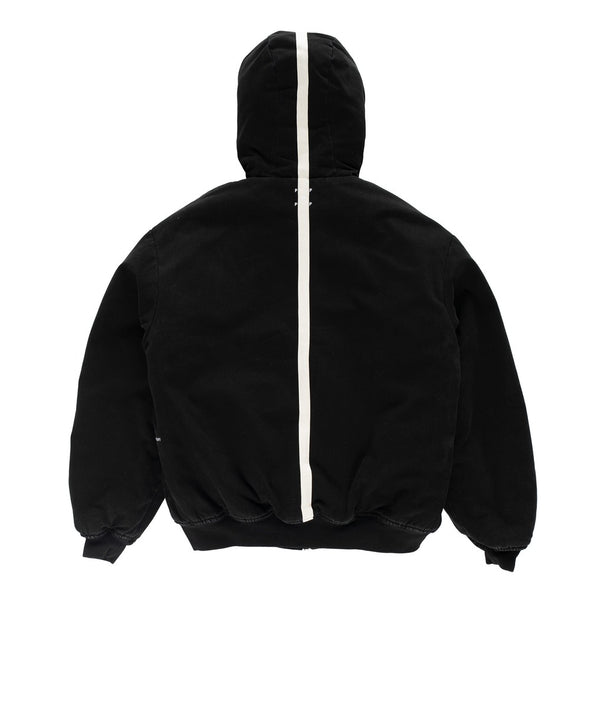 hooded flight jacket - black