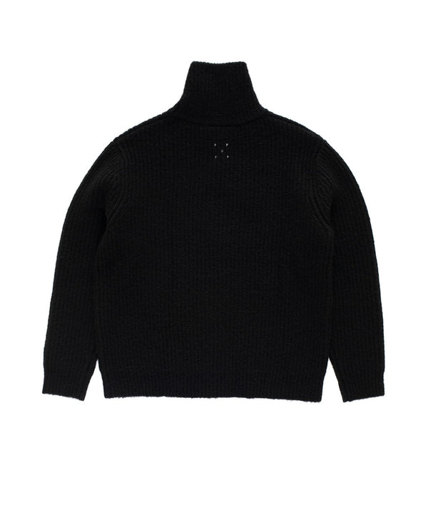 knitted full zip - black