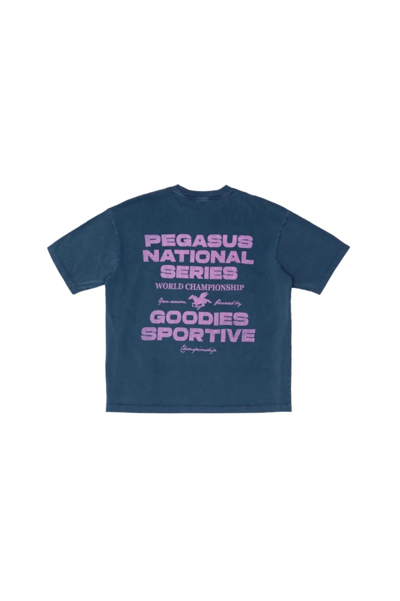 Goodies Sportive Pegasus Series Blue Tee porté de dos