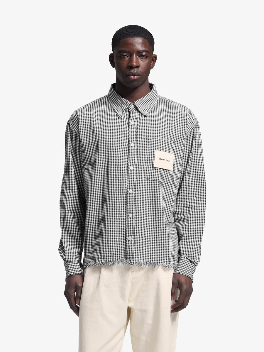 Distressed Farmer's Shirt LS Bram's Fruit black portée, coupe relaxed cropped — photo 1
