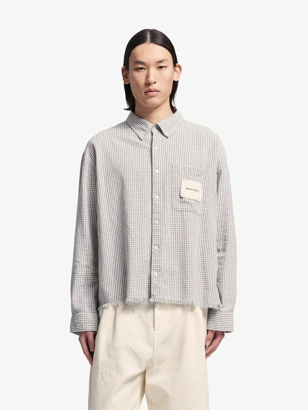 Distressed Farmer's Shirt LS - Olive Green