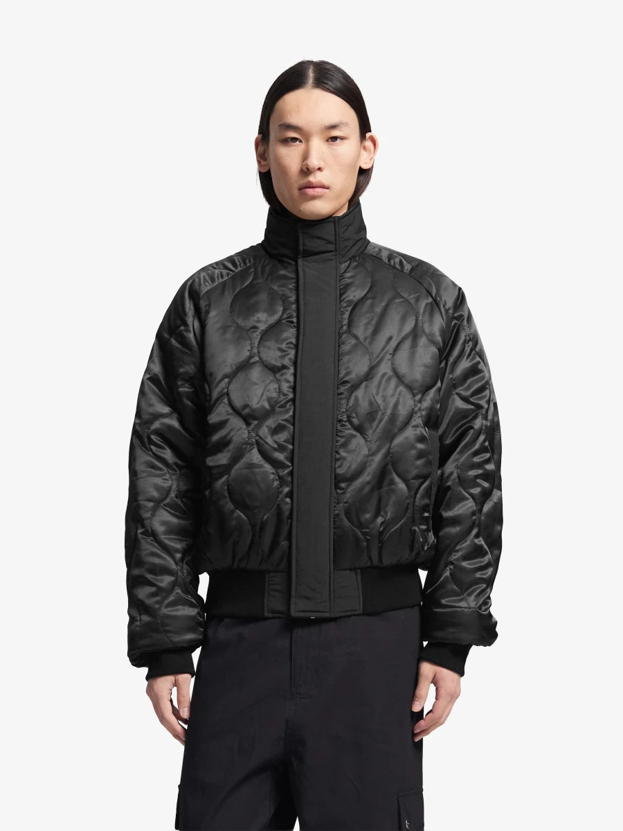 REVERSIBLE BOMBER JACKET - Black BRAM'S FRUIT - vue portée côté matelassé