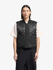 REVERSIBLE PADDED VEST - Black BRAM'S FRUIT - vue portée côté matelassé