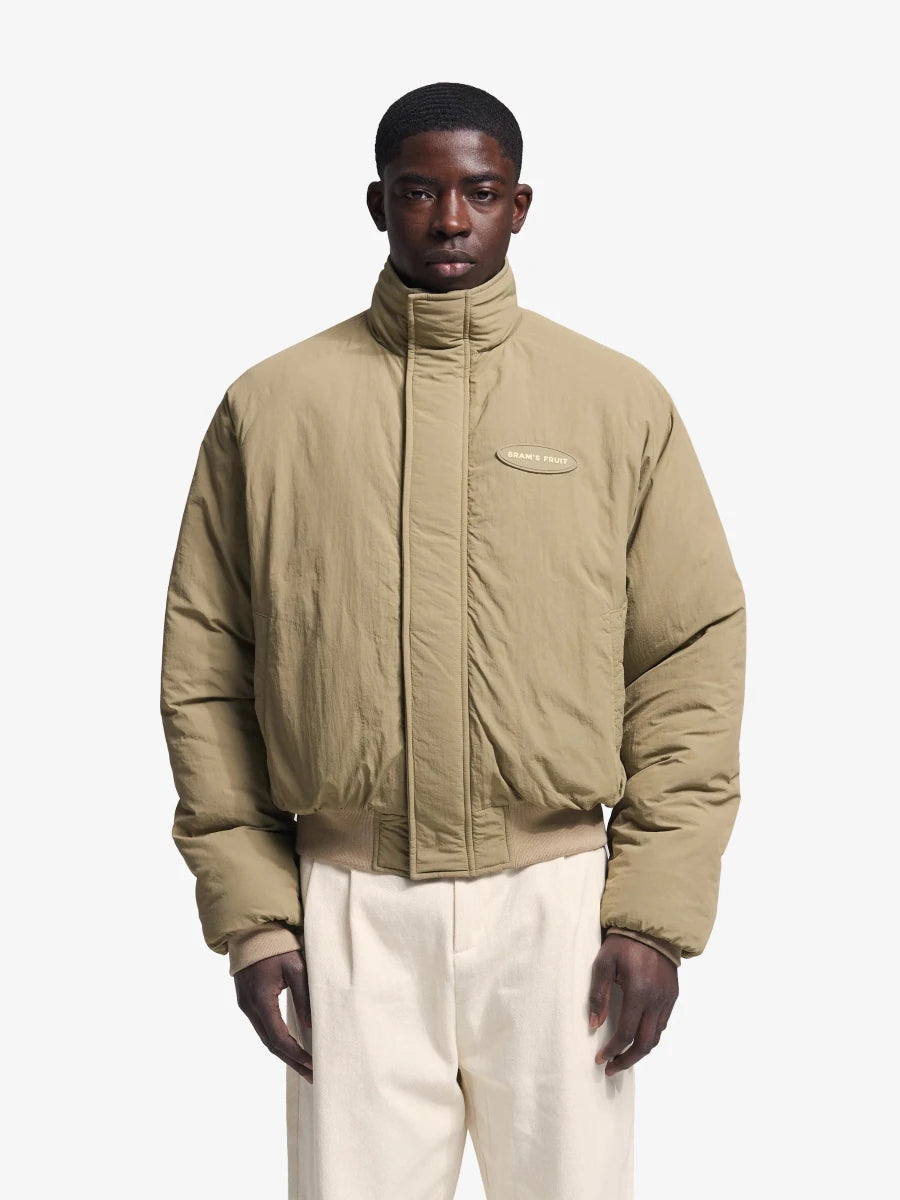 REVERSIBLE BOMBER JACKET - Olive Green BRAM'S FRUIT - vue de face portée côté nylon