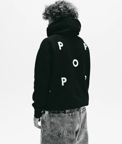 logo hooded sweat - black/white - Aura