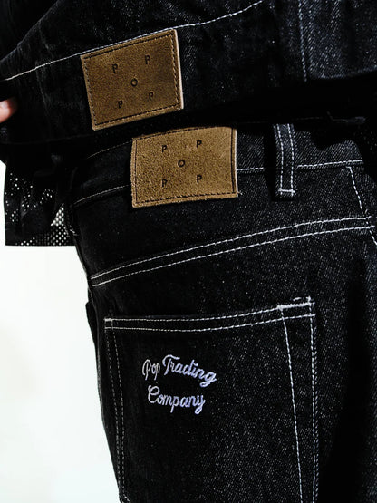 longer drs short - black denim - Aura