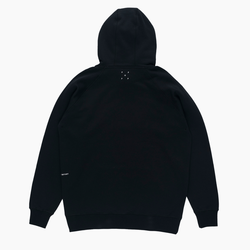 logo hooded sweat - black/white - Aura