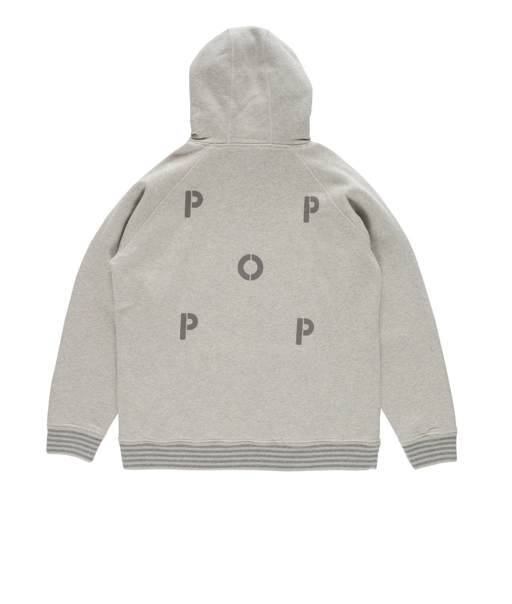 Dos du sweat à capuche Pop Trading Company Logo Hooded Sweat heather off white
