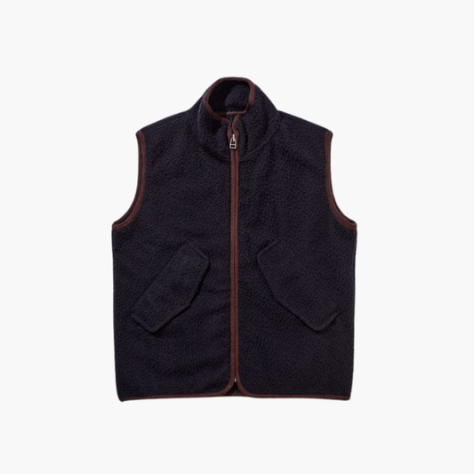 ANOTHER FLEECE VEST 1.0, NAVY/BROWN Another Aspect