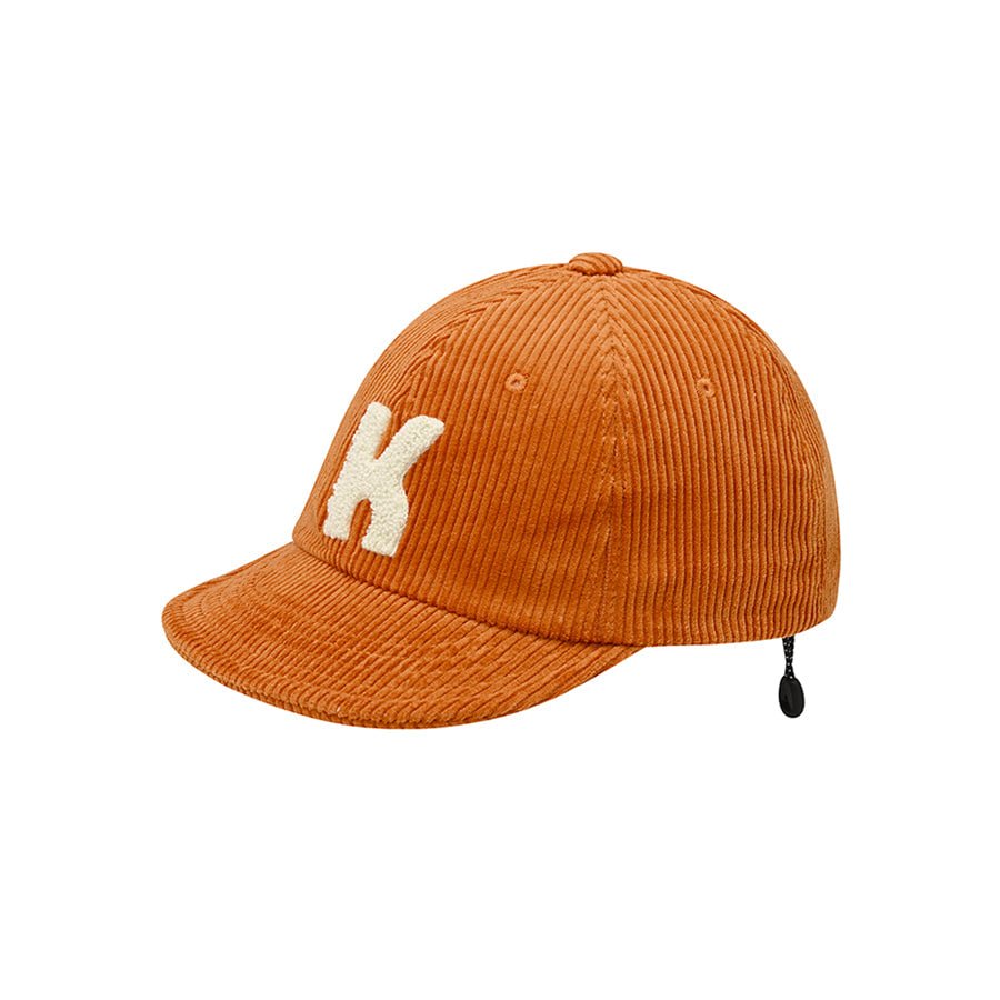 Kappy Corduroy Logo Cap Orange - Aura Store
