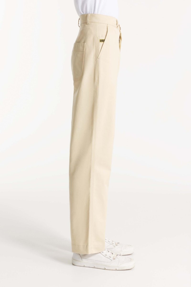 Pantalon Le Mont Saint Michel Ponci twill beige, vue côté — photo 3