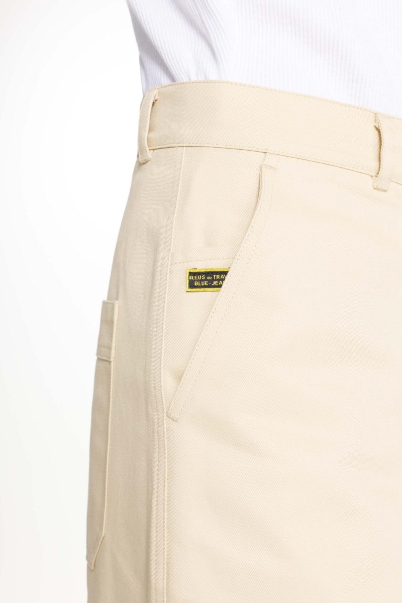 Pantalon Le Mont Saint Michel Ponci twill beige, détail tissu — photo 5