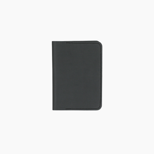Passport Cover Black Baranil Calf Leather - Aura