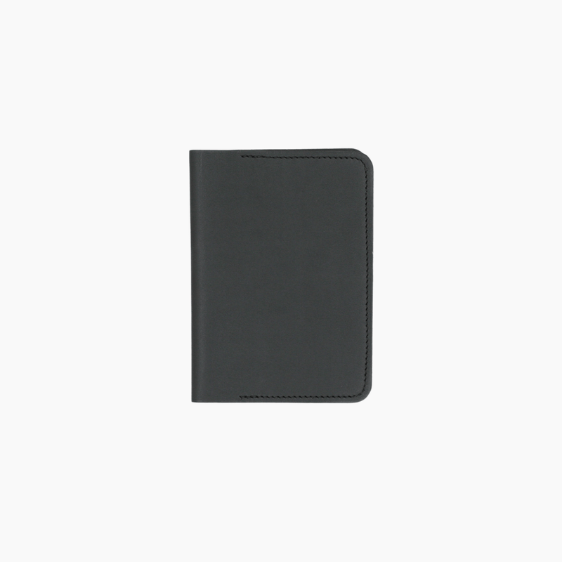 Passport Cover Black Baranil Calf Leather - Aura