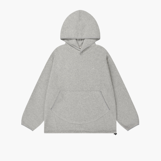 SUNRISE FLEECE BUTTON HOODIE MELANGE WHITE Kappy