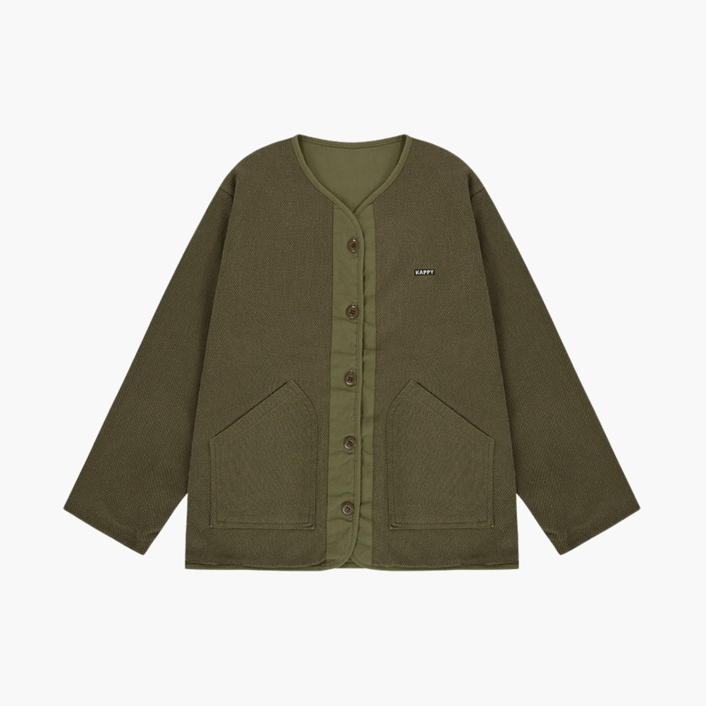 REVERSIBLE UTILITY ROUND JACKET KHAKI Kappy