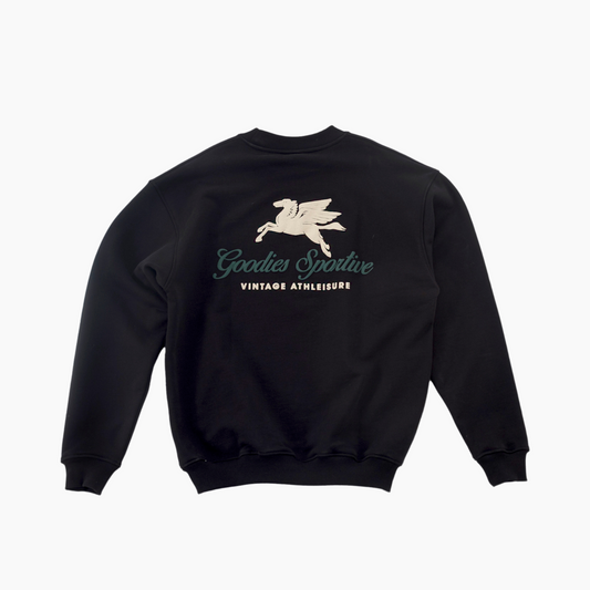 550G Premium black crewneck puff sprint - Aura