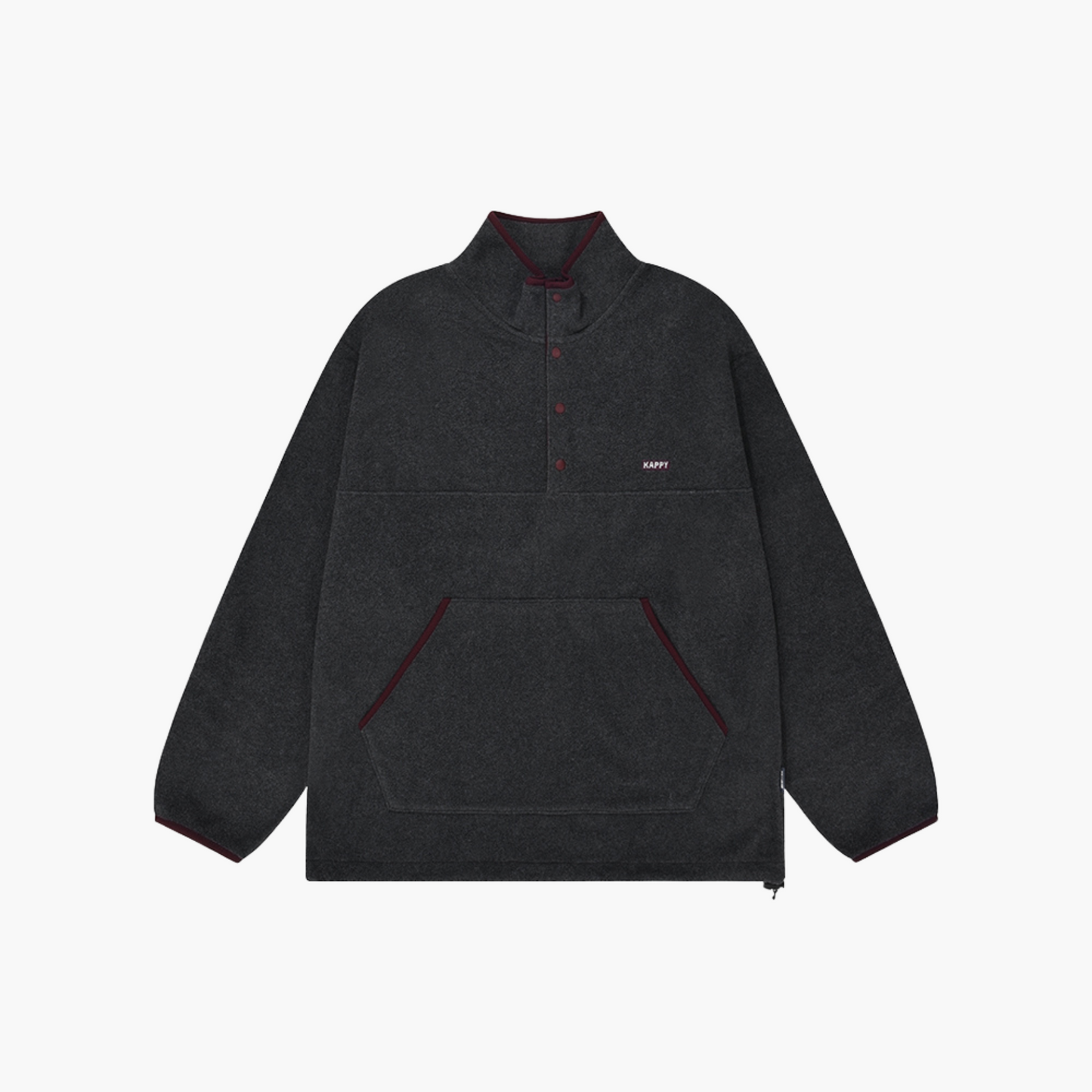 FLEECE BUTTON ANORAK DARK GREY Kappy