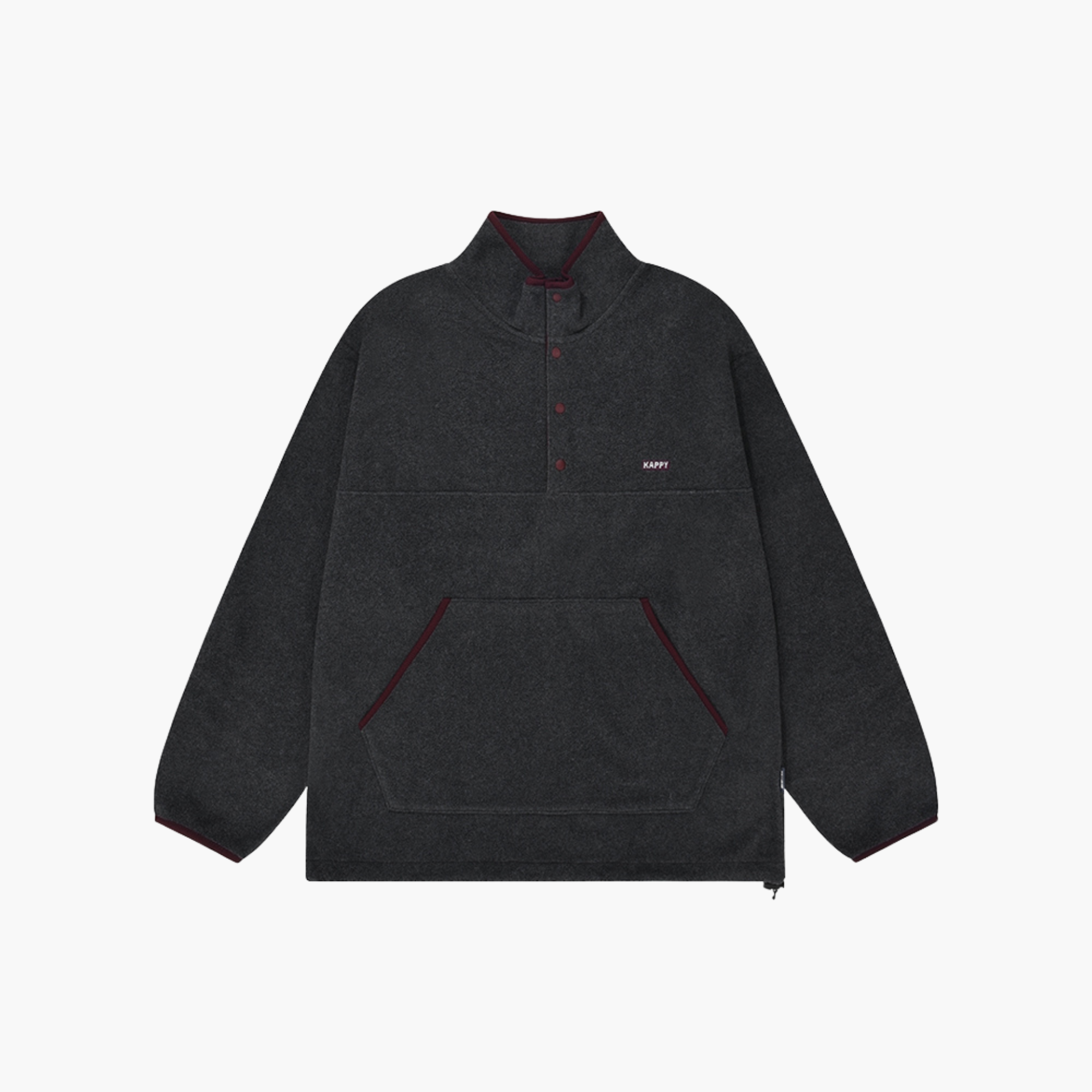 FLEECE BUTTON ANORAK DARK GREY Kappy