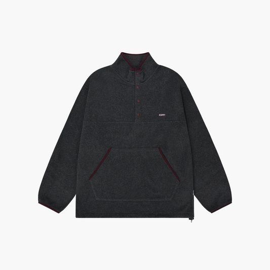 FLEECE BUTTON ANORAK DARK GREY Kappy