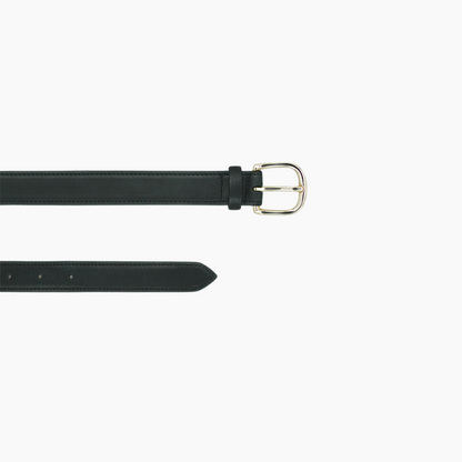 Formal Belt Black Baranil Calf With Silver Buckle - Aura